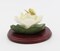 Ceramic Magnolia Flower with Butterfly on Wooden Base, Home Décor, Gift for Her, Gift for Mom